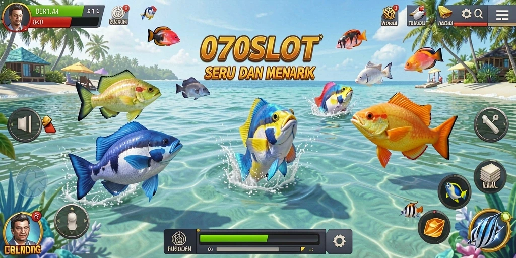 Tampilan dinamis gameplay Tembak Ikan di 070SLOT.