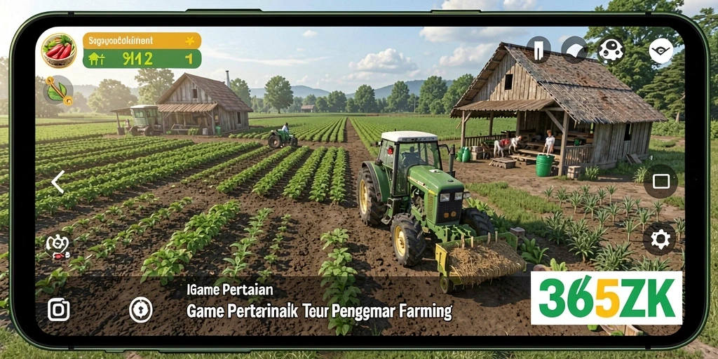 Tangkapan layar gameplay <strong>365ZK</strong> menampilkan aktivitas pertanian yang seru.