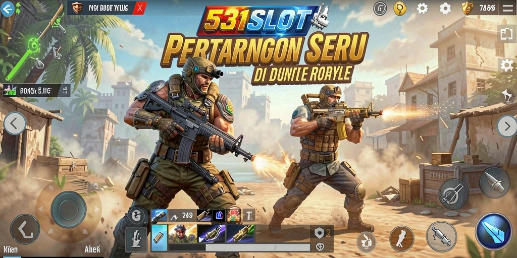 Gameplay seru dalam 531SLOT saat bertarung di arena Battle Royale.