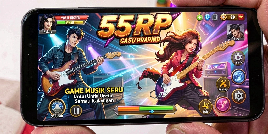 Tampilan gameplay menarik dari aplikasi musik 55RP.