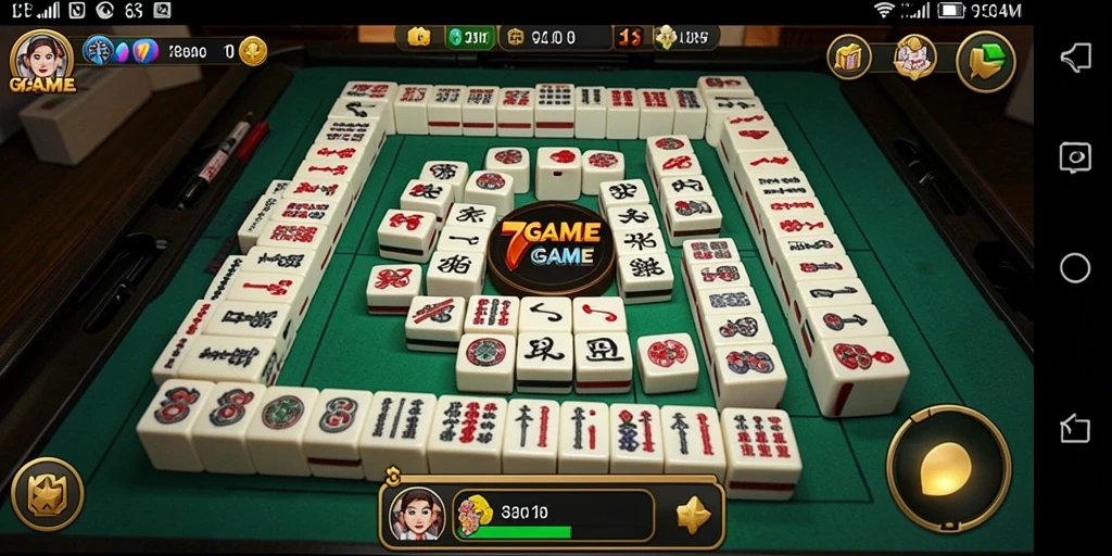 Tampilan gameplay 7GAME yang menarik dan seru dalam bermain Mahjong.