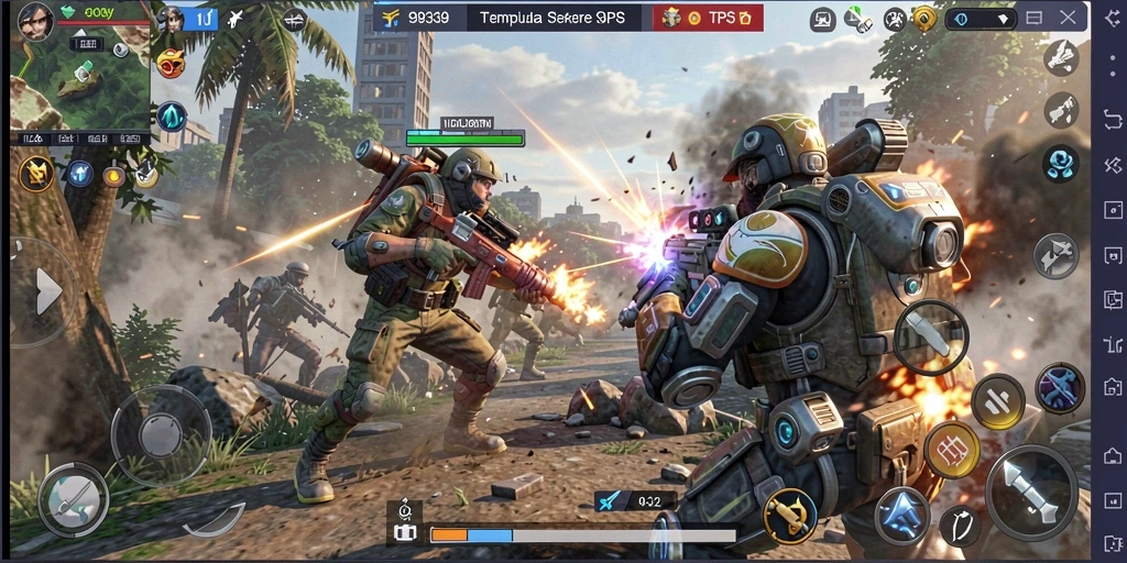 Gameplay seru dalam 9939 menunjukkan aksi pertempuran TPS.