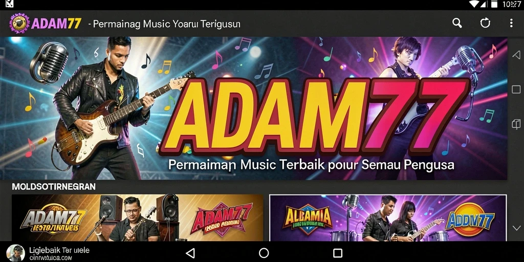 Tampilan gameplay ADAM77 yang penuh energi dan musik.