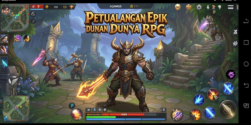 Tangkapan layar gameplay <strong>AGAM66</strong> menampilkan pemandangan epik dan pertempuran seru.