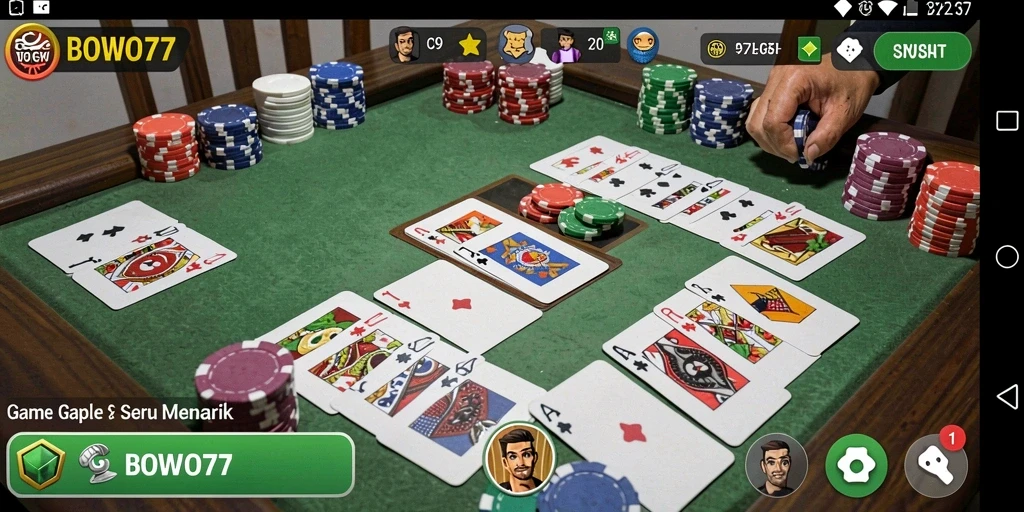 Tampilan gameplay Gaple yang menarik di BOWO77.