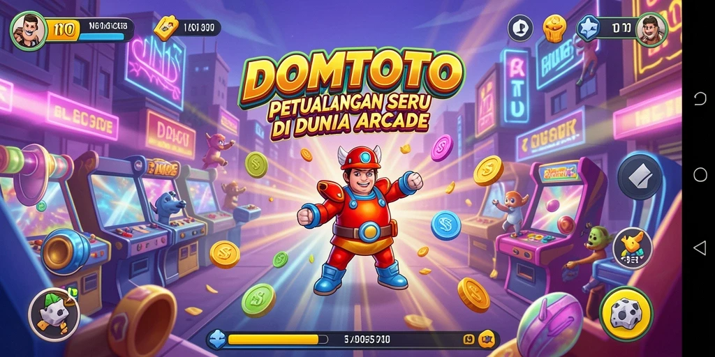 Screenshot gameplay DOMTOTO yang menunjukkan aksi seru di dalam game Arcade.