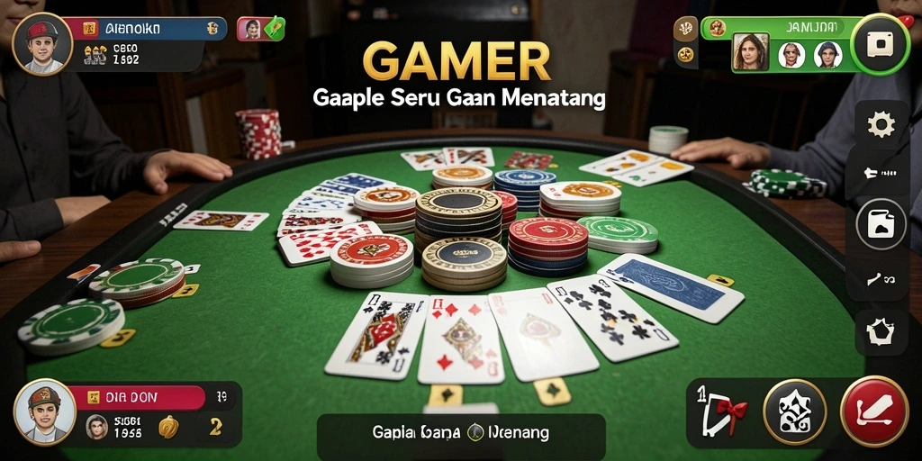 Tampilan menarik gameplay Gaple di GAMERP yang seru.