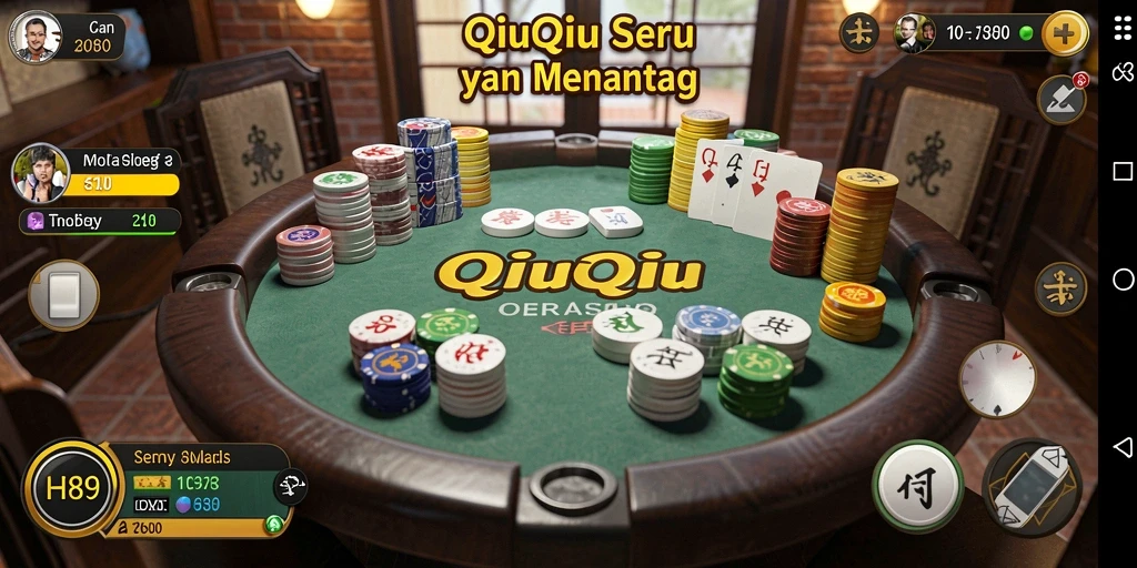 Tampilan gameplay QiuQiu yang seru dan interaktif.