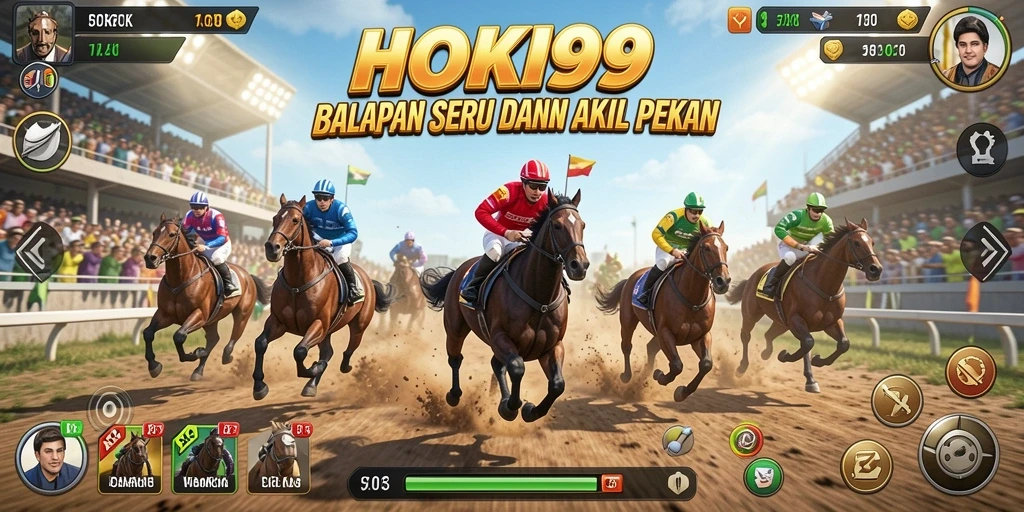 Gameplay HOKI99 yang penuh aksi di lintasan balapan.