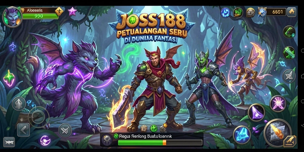Screenshot JOSS188 menampilkan aksi pertempuran seru di dunia RPG.