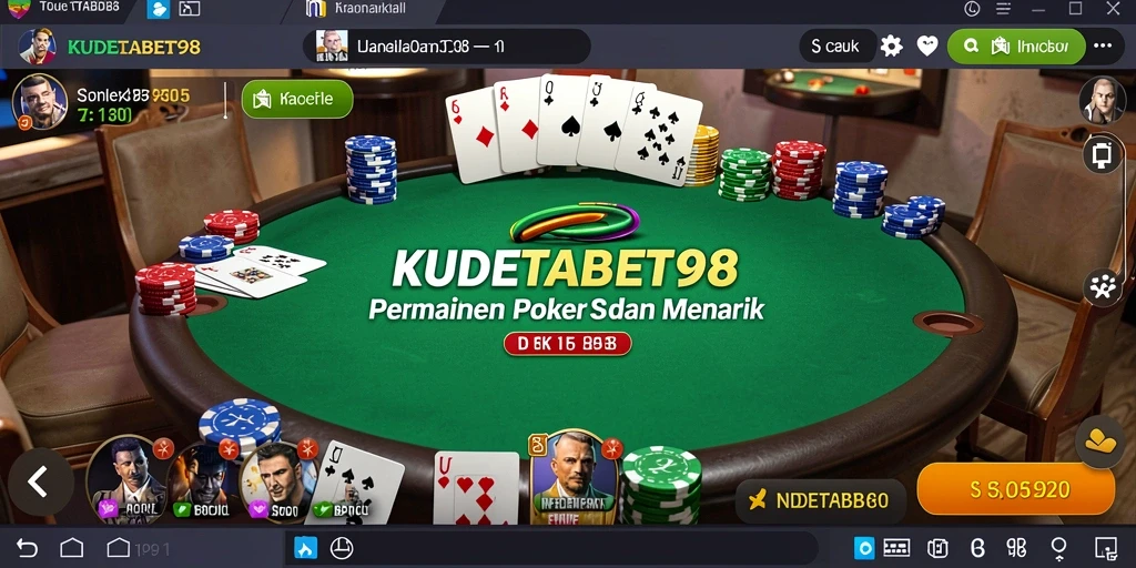 Screenshot KUDETABET98 menampilkan gameplay poker yang seru dan interaktif.