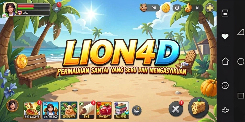 Tangkapan layar LION4D menampilkan gameplay yang penuh warna dan menyenangkan.