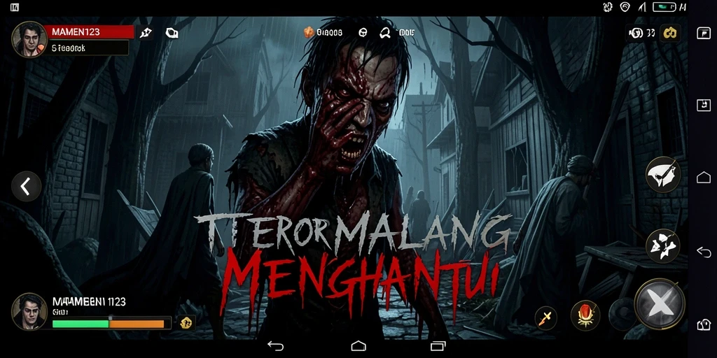 Screenshot menampilkan suasana mencekam dalam gameplay MAMEN123.