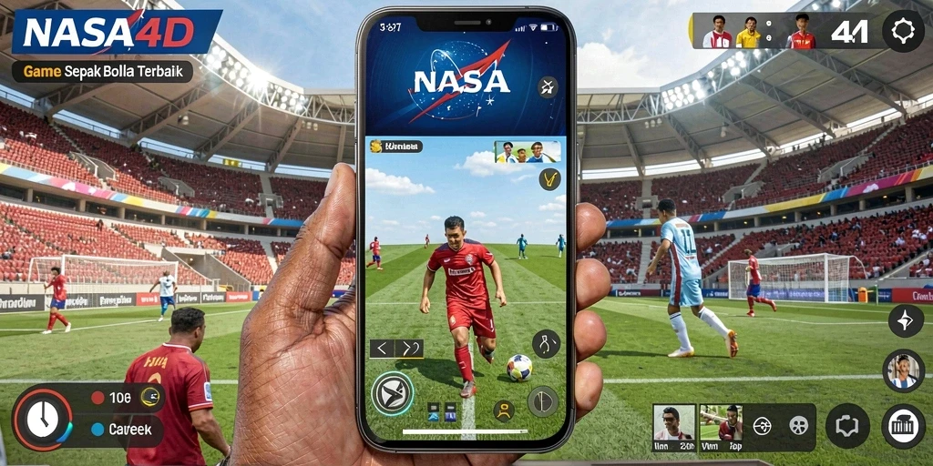 Tangkapan layar menampilkan gameplay seru di lapangan sepak bola.