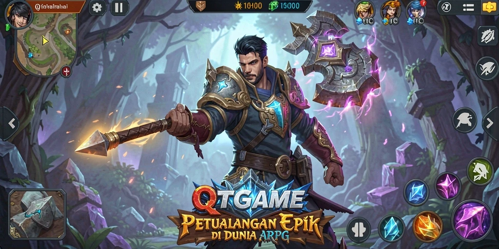 Tampilan gameplay menakjubkan dari QTGAME dalam mode ARPG.