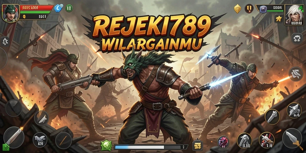 Screenshot gameplay REJEKI789 menampilkan menara dan musuh dalam pertempuran.