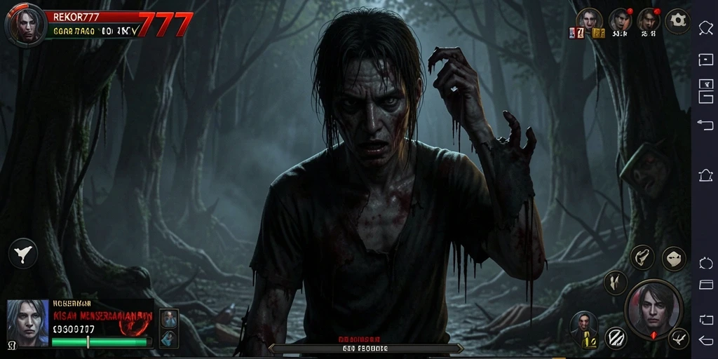 Tampilan gameplay menegangkan dalam REKOR777 dengan efek suara yang mendebarkan.