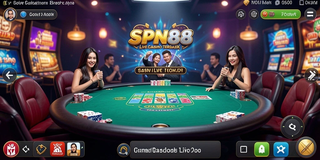 Tampilan utama gameplay Live Casino SPN88 dengan dealer profesional.