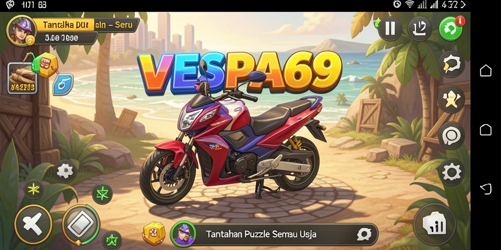 Tampilan gameplay menarik dari VESPA69 dengan level puzzle yang menantang.