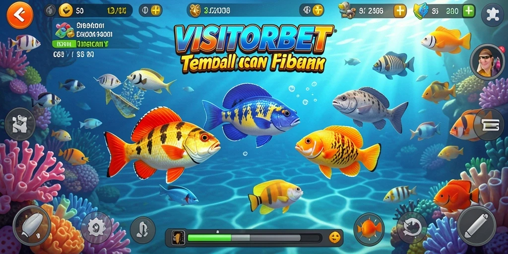 Gameplay menarik dalam VISITORBET dengan berbagai jenis ikan yang dapat ditembak.