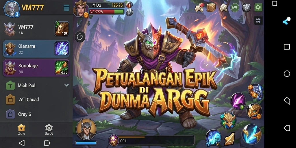 Tampilan gameplay menarik dari VM777 di dunia ARPG.