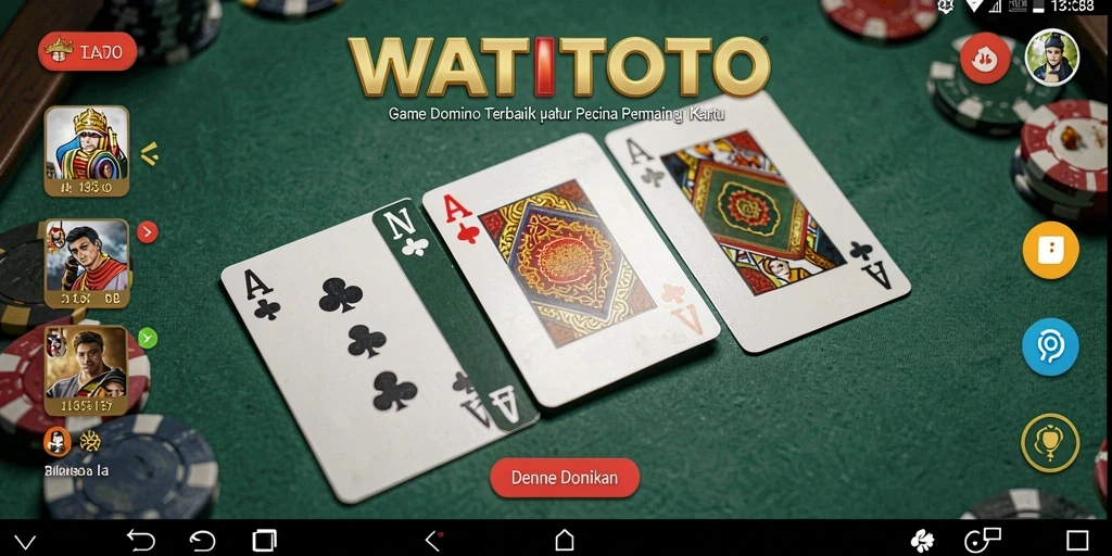 Tampilan gameplay WATITOTO yang menarik saat bermain Domino.